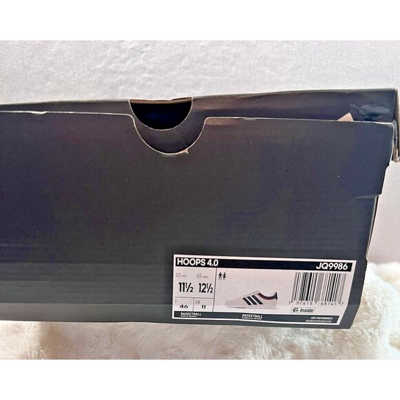 Adidas Hoops 4.0 Shoes Mens Size 11.5 White Navy Red Low Top Sneaker NEW JQ9986 - Picture 10 of 10